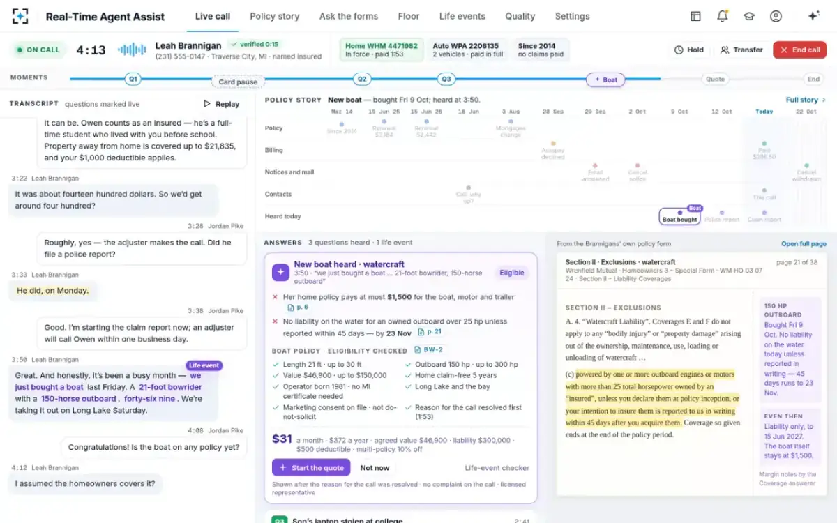 Real-Time Agent Assist — The live call