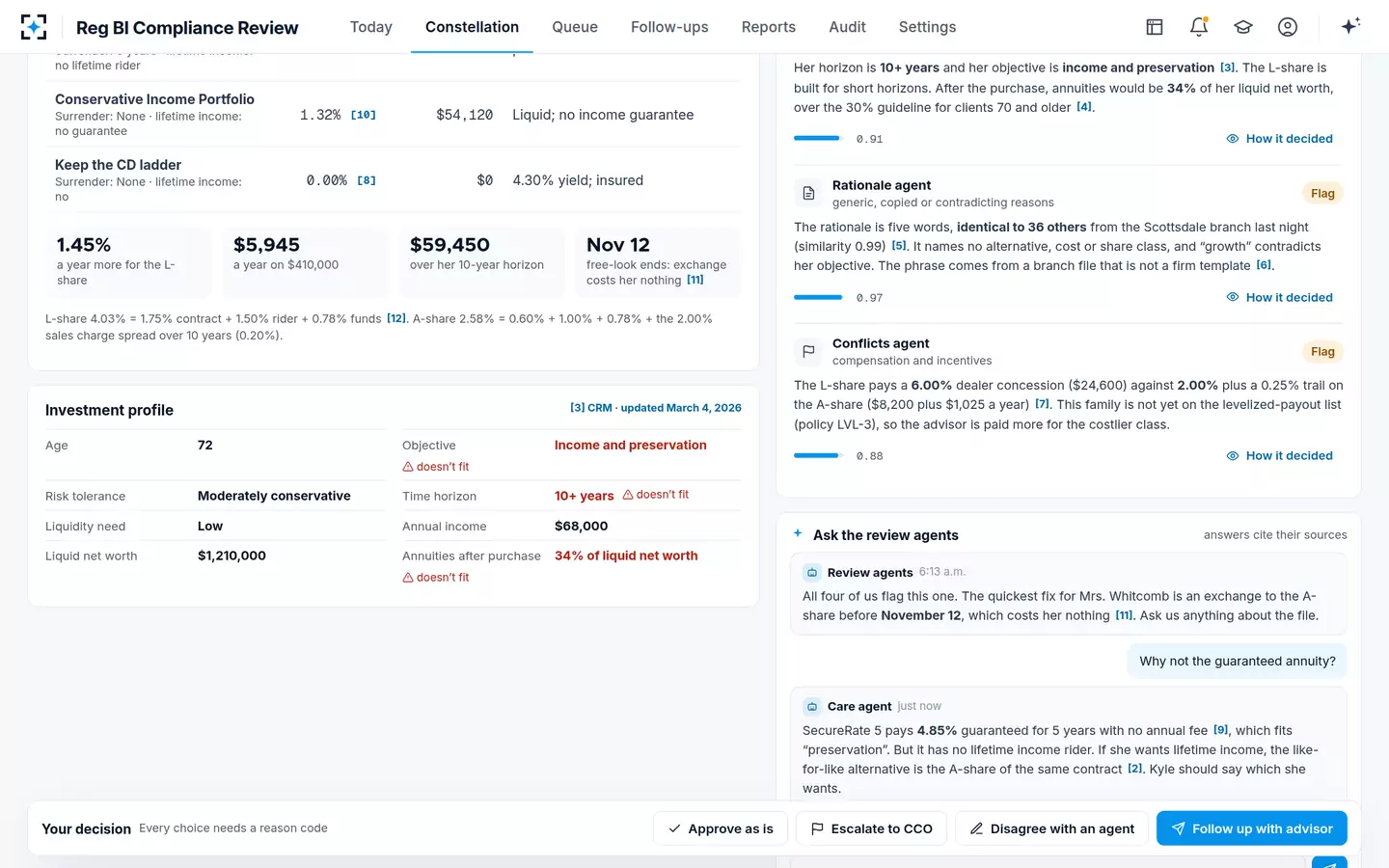 Reg BI Compliance Review — Ask the agents about the file