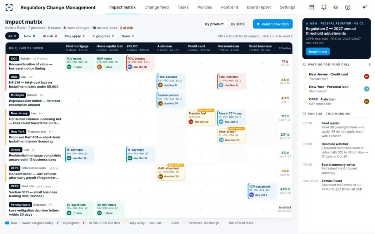 Regulatory Change Management — The morning