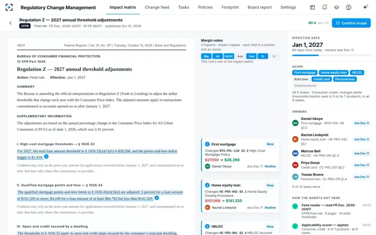 Regulatory Change Management — The rule with margin notes