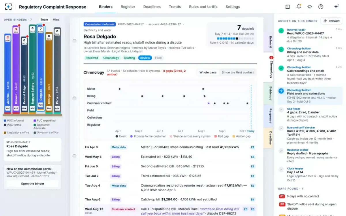 Regulatory Complaint Response — Rebuilding the chronology