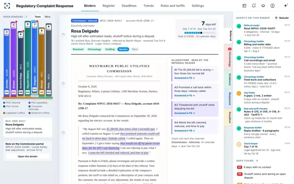 Regulatory Complaint Response — The referral