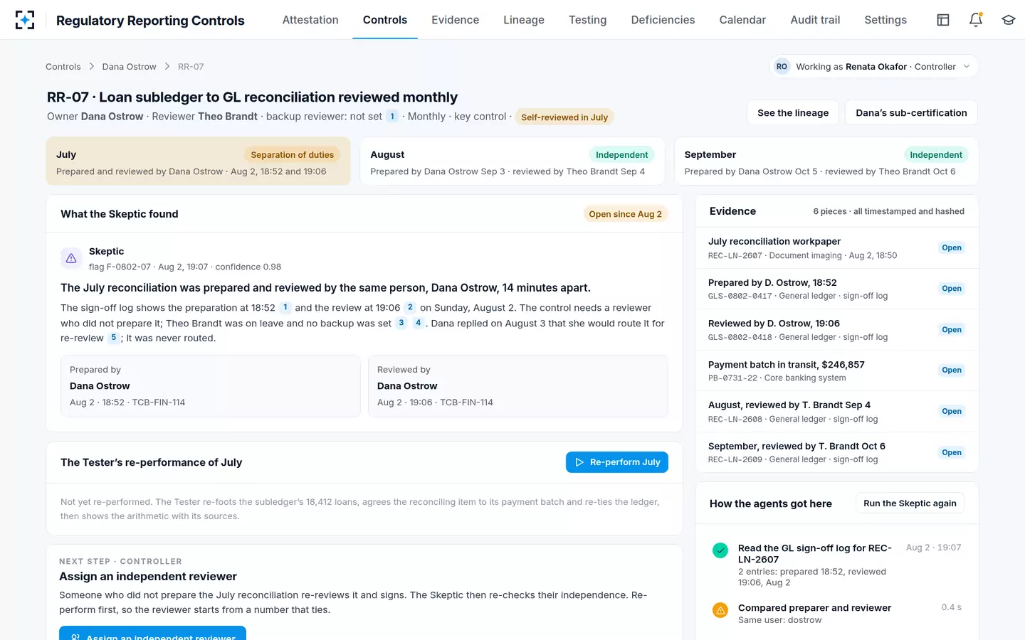 Regulatory Reporting Controls — The Skeptic's finding