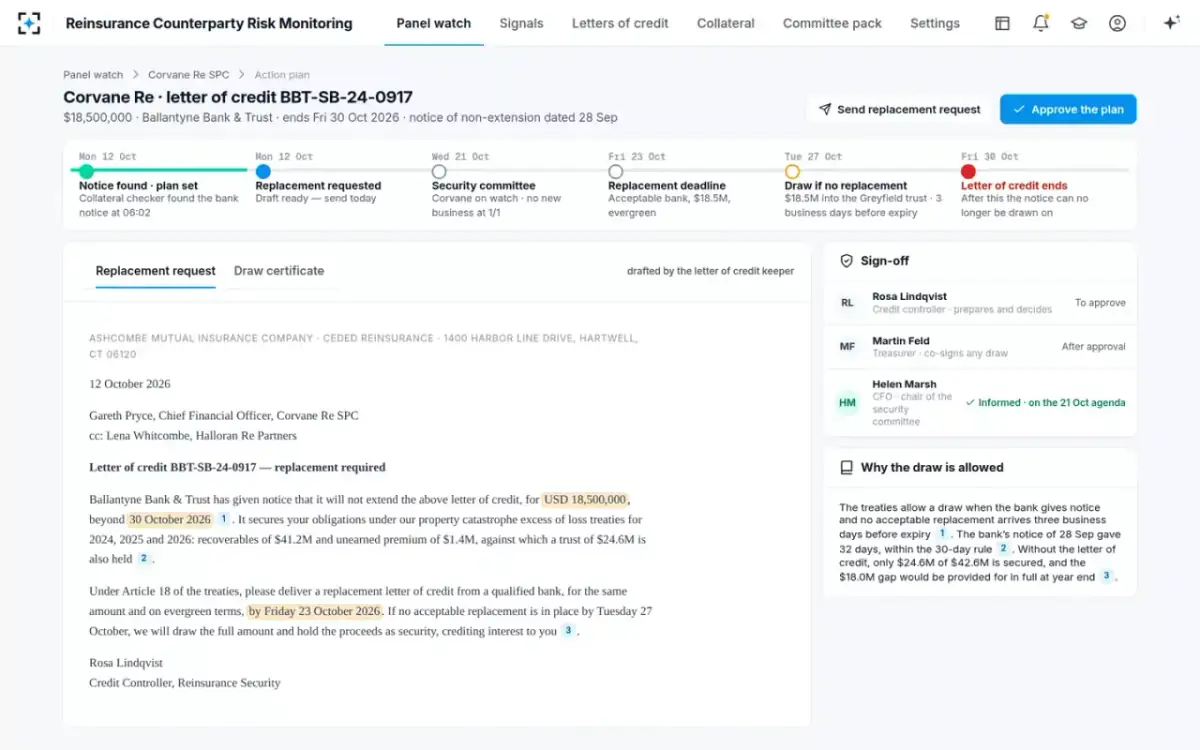 Reinsurance Counterparty Risk Monitoring — The action plan