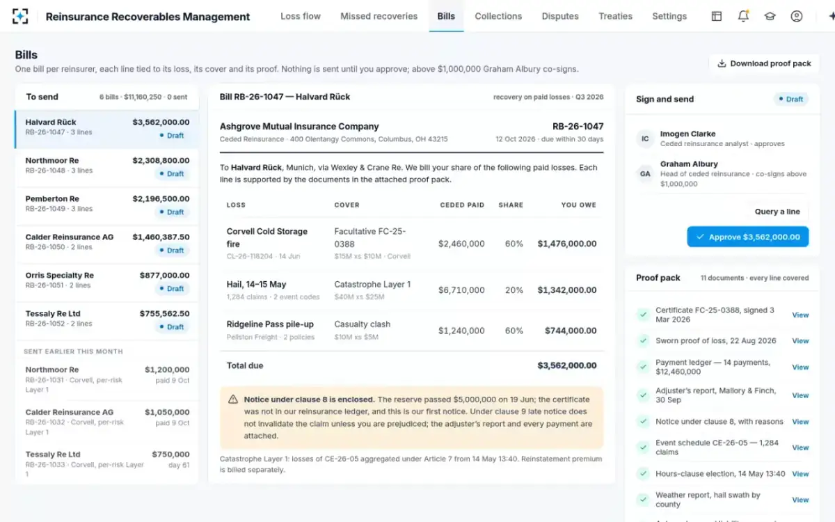 Reinsurance Recoverables Management — Bills