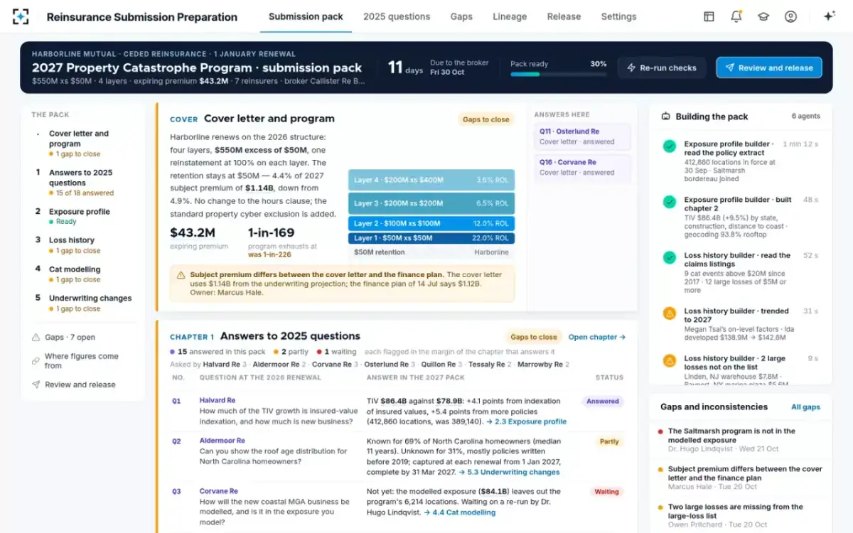 Reinsurance Submission Preparation — The submission pack