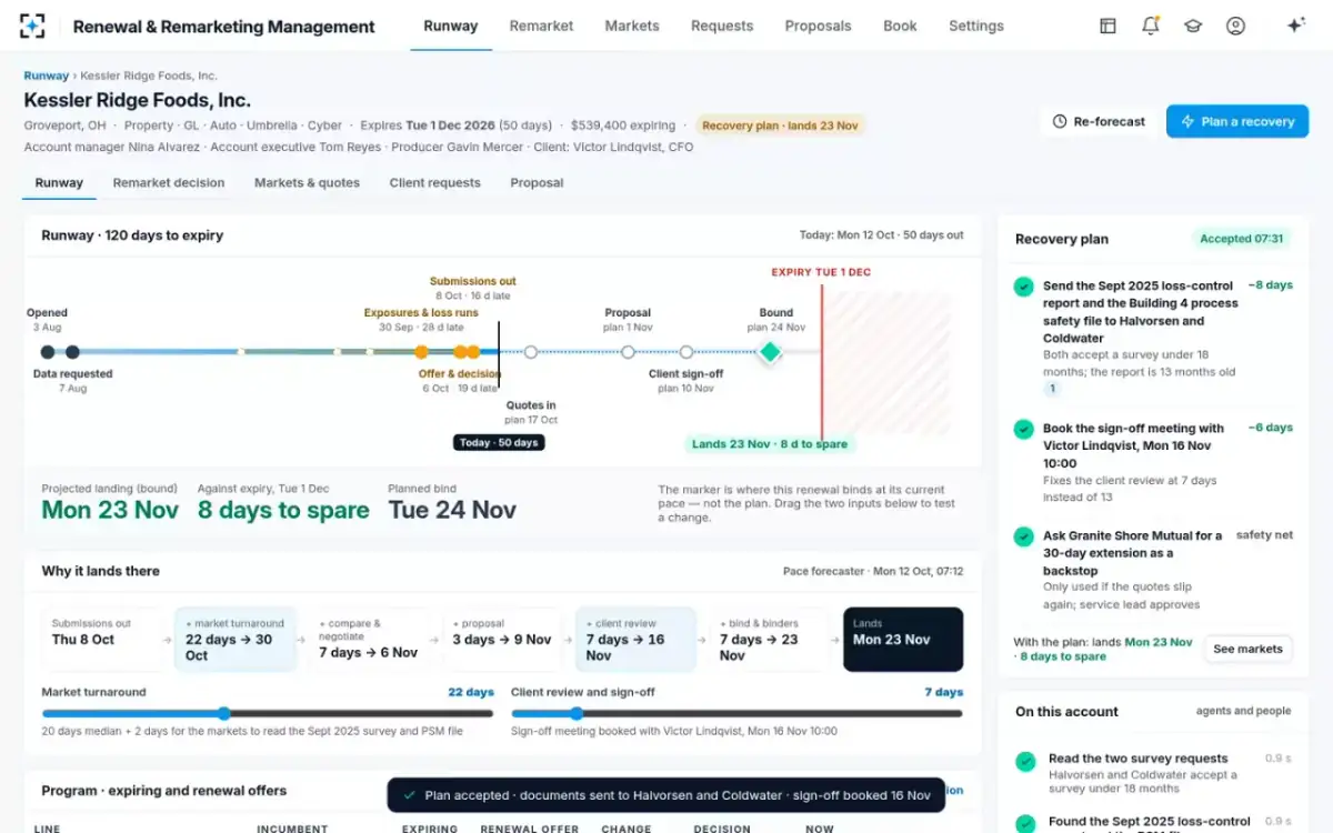 Renewal & Remarketing Management — Plan accepted