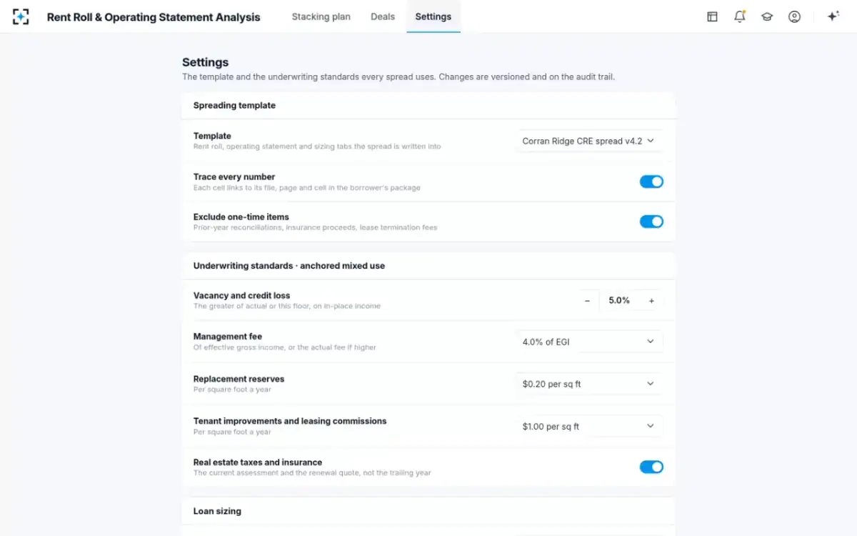 Rent Roll & Operating Statement Analysis — Your bank's standards