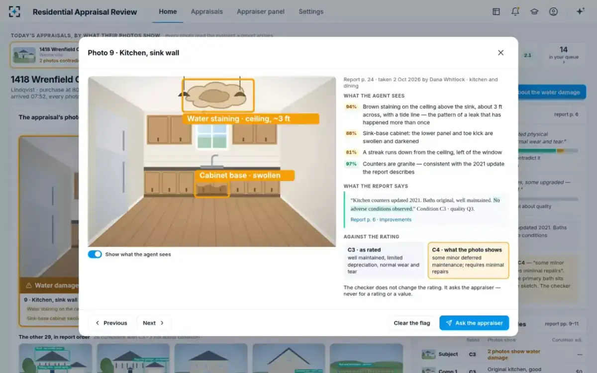 Residential Appraisal Review — A flagged photo