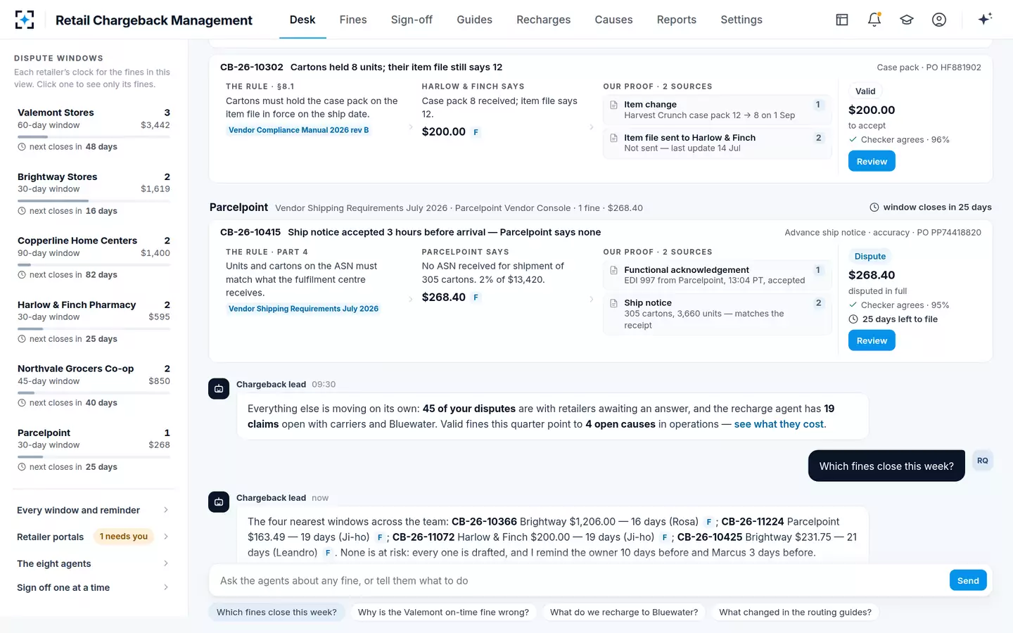 Retail Chargeback Management — Ask the agents