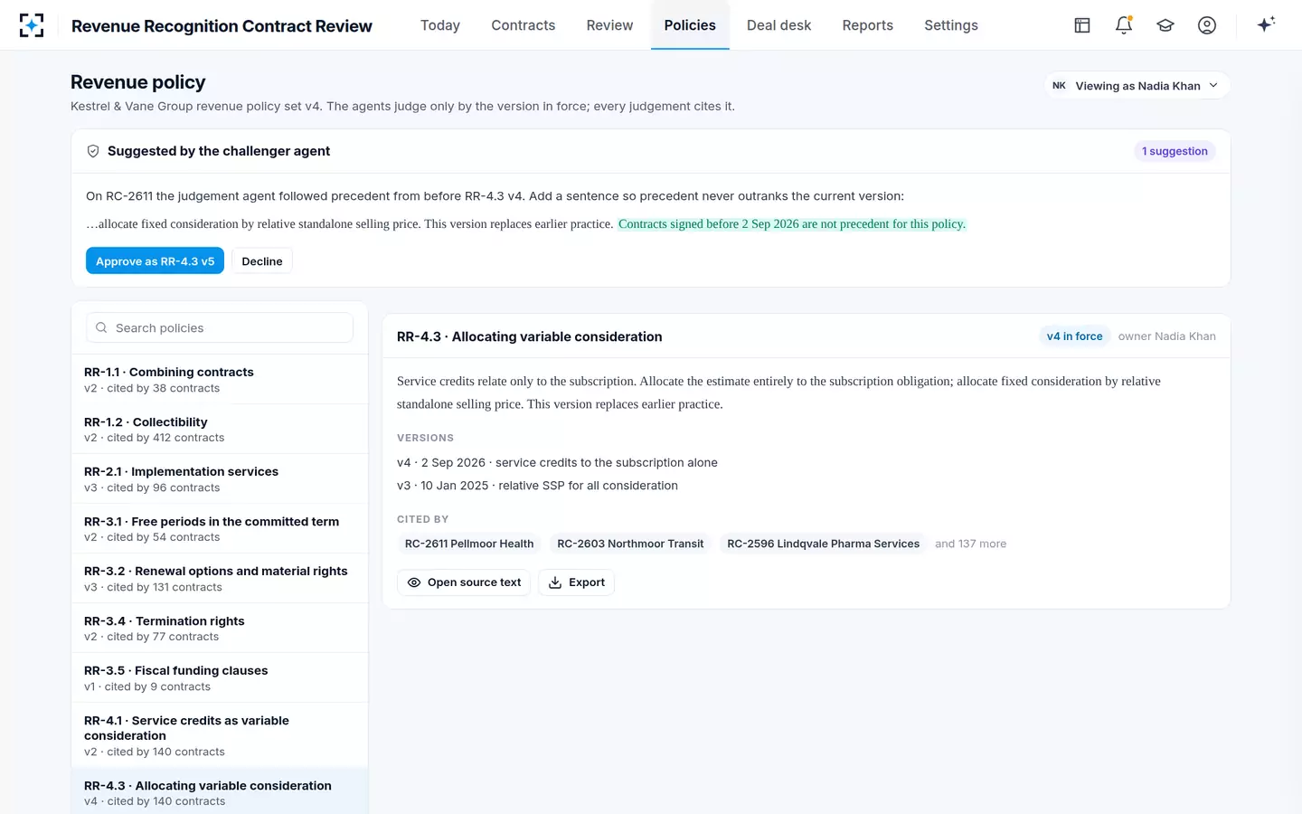 Revenue Recognition Contract Review — The revenue policy library