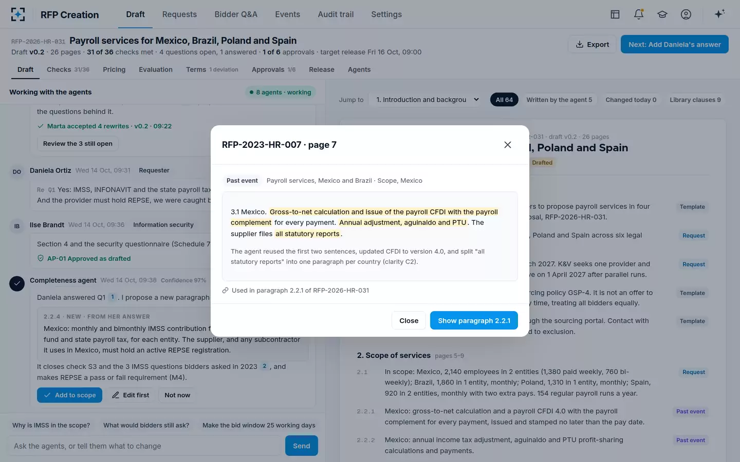 RFP Creation — Every paragraph's source