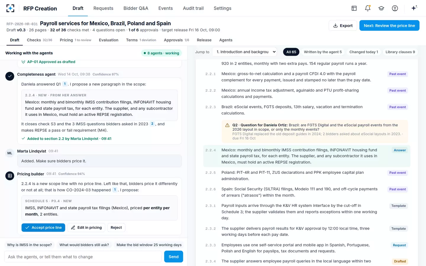 RFP Creation — Scope and price in step