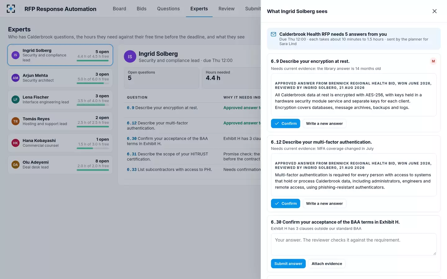 RFP Response Automation — What the expert sees