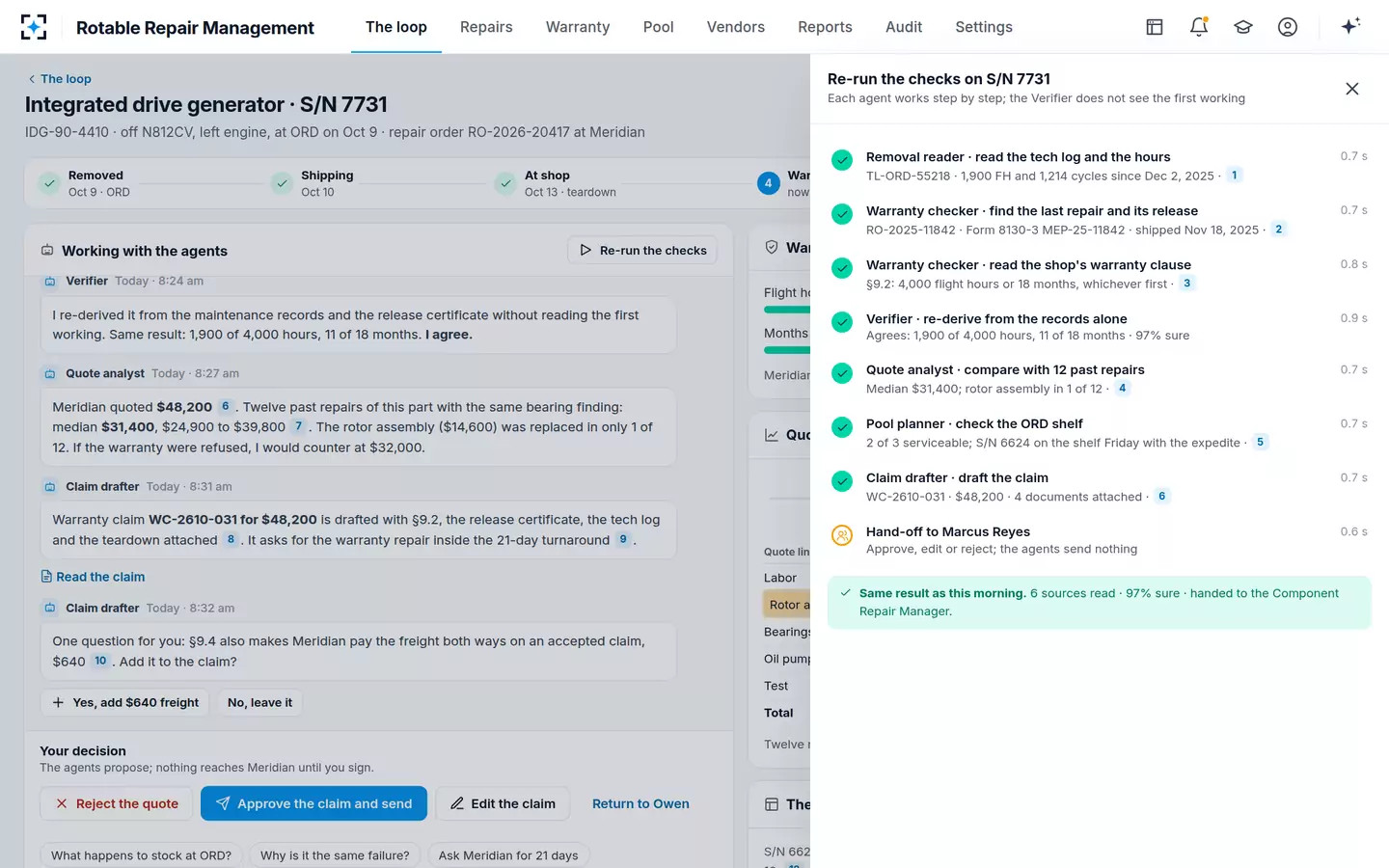 Rotable Repair Management — The checks, step by step