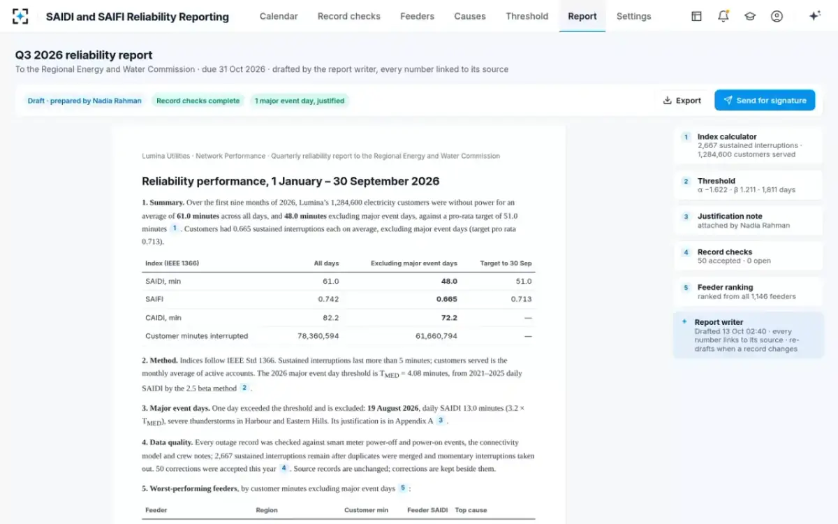 SAIDI and SAIFI Reliability Reporting — The Q3 reliability report