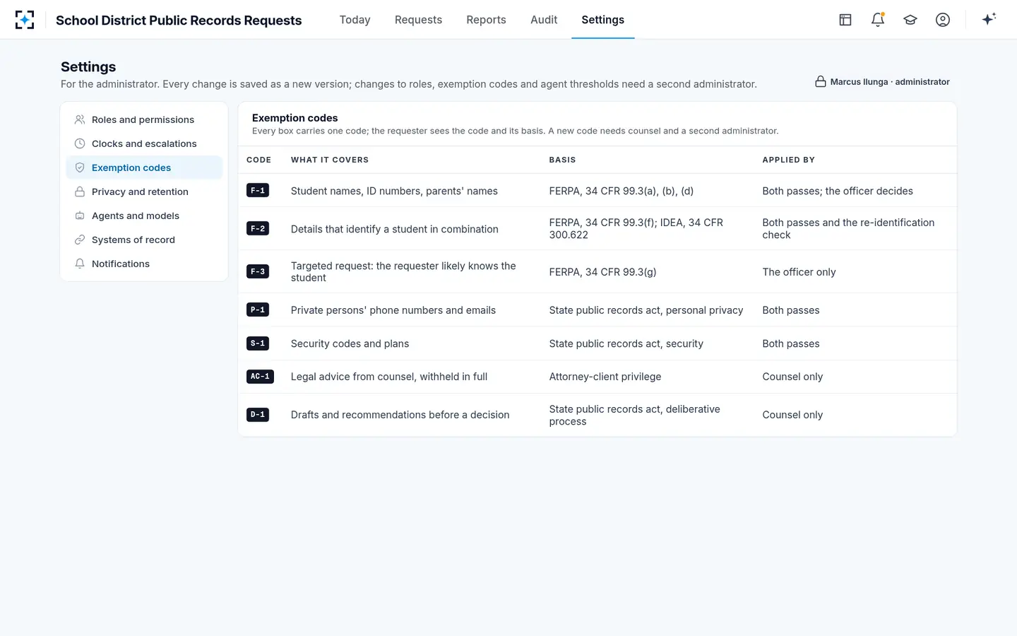 School District Public Records Requests — Public records request exemptions tied to their rules