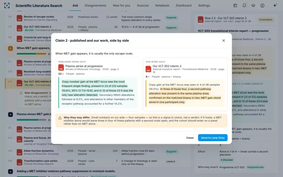 Scientific Literature Search — Side by side