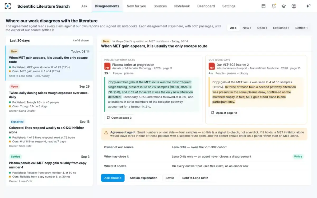 Scientific Literature Search — Disagreements