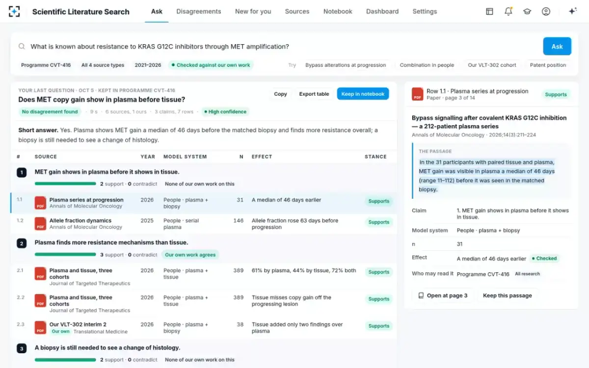 Scientific Literature Search — Ask