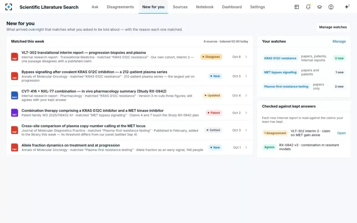 Scientific Literature Search — New for you