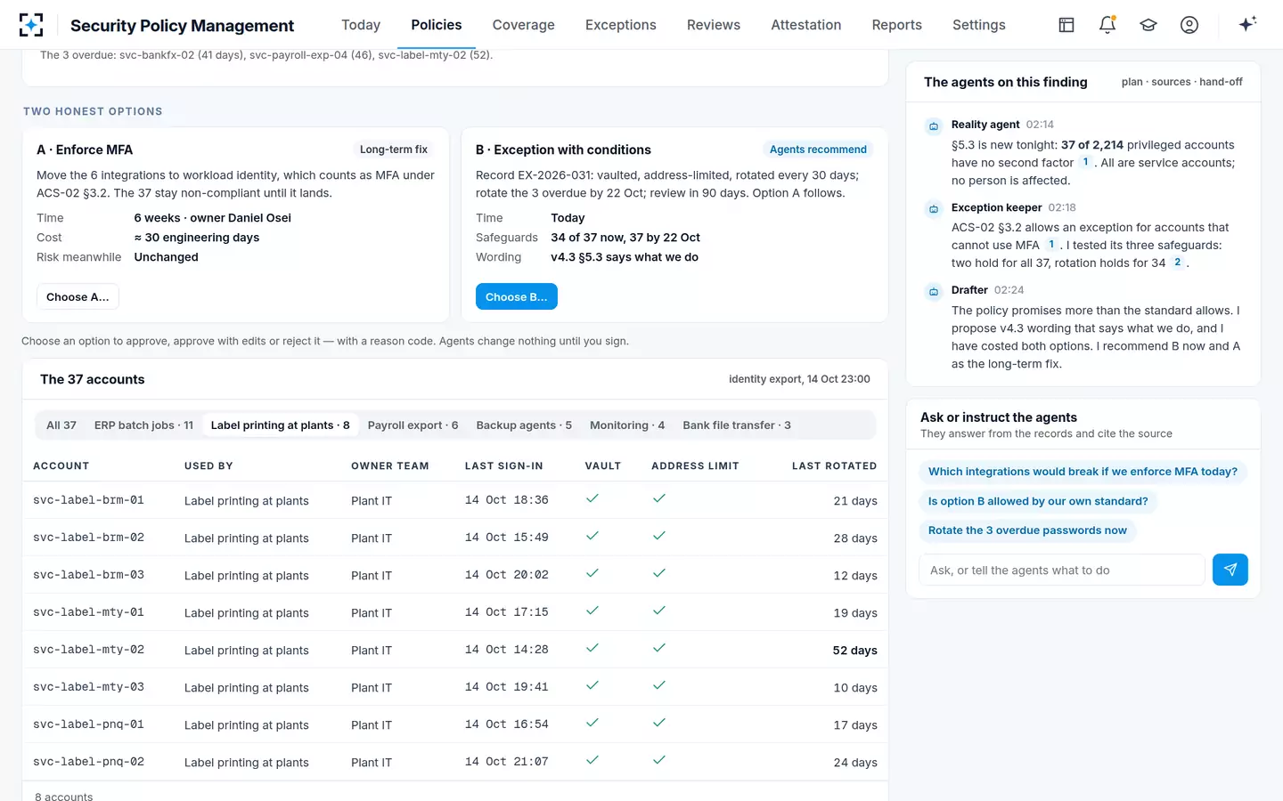 Security Policy Management — Two honest options