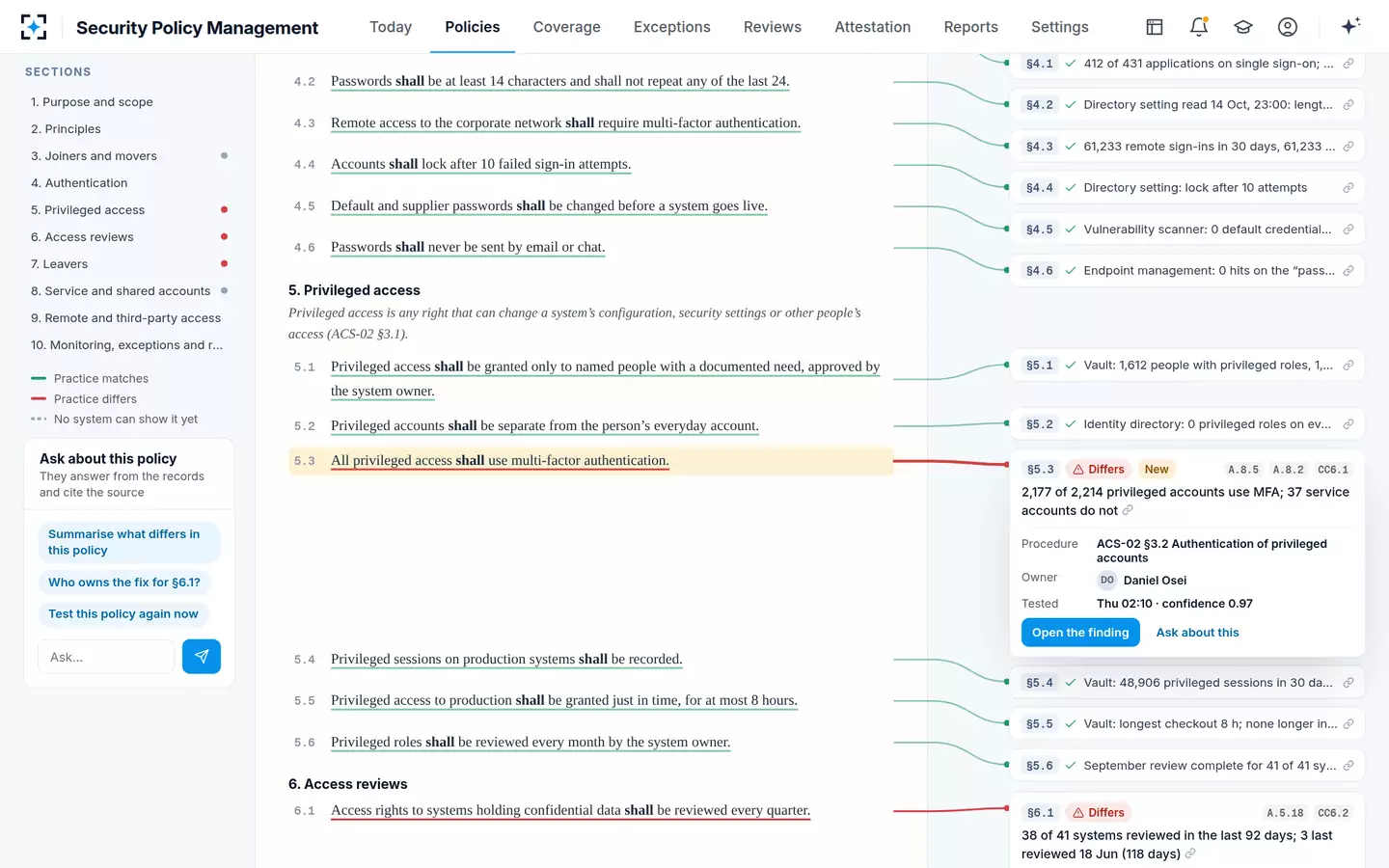 Security Policy Management — Policy threads