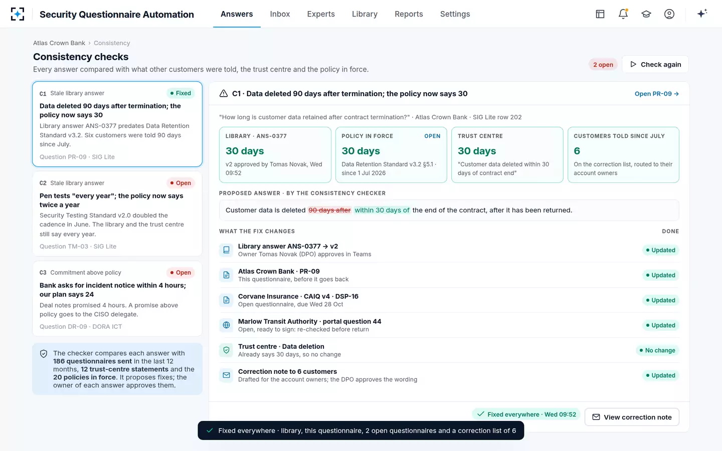 Security Questionnaire Automation — Fix everywhere