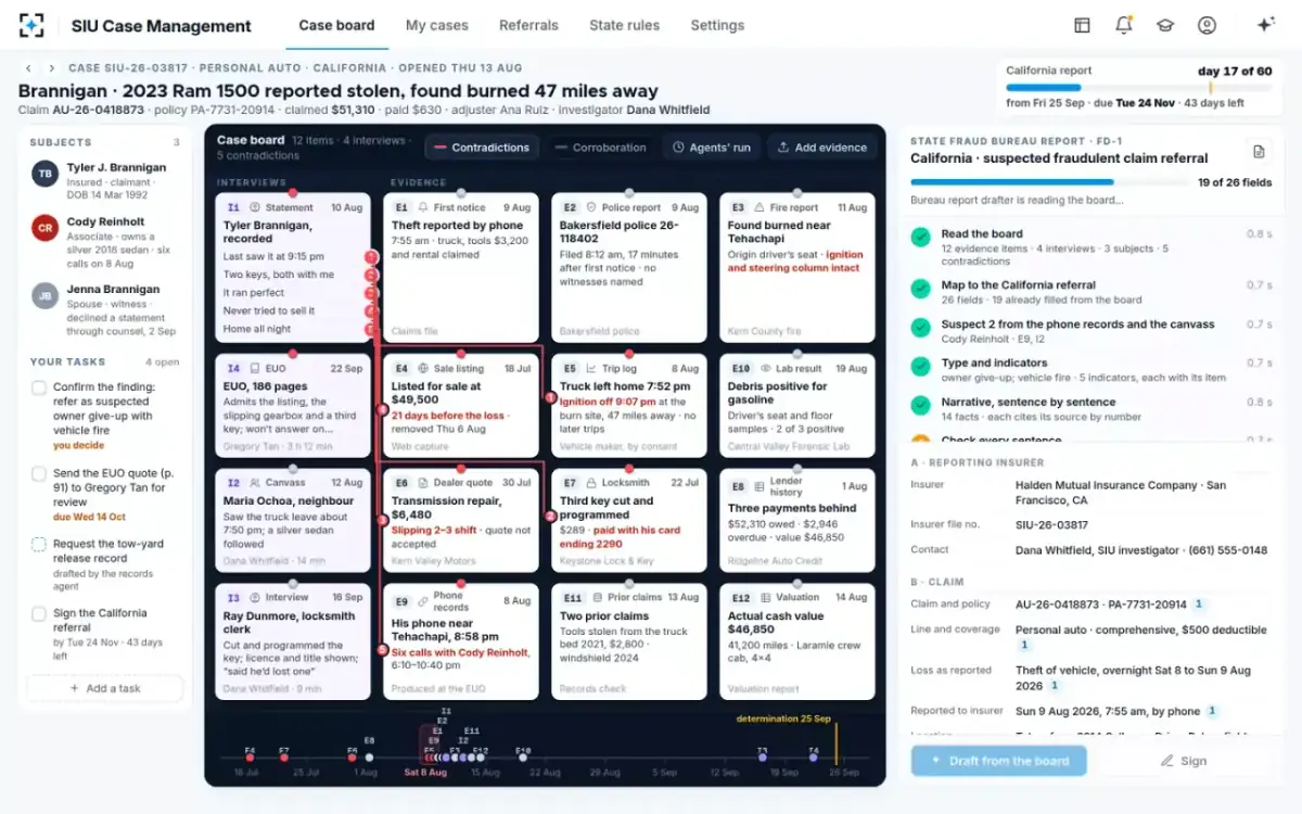 SIU Case Management — Drafting from the board