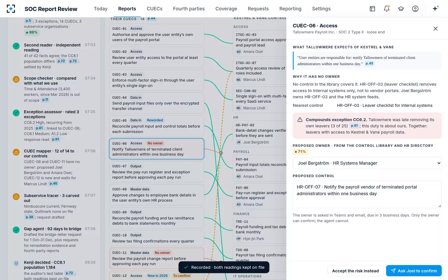 SOC Report Review — A loose end