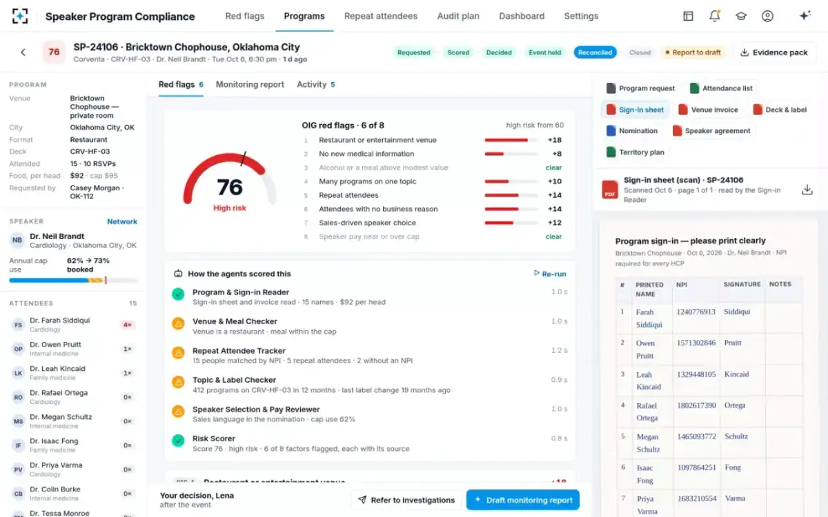 Speaker Program Compliance — Every source document