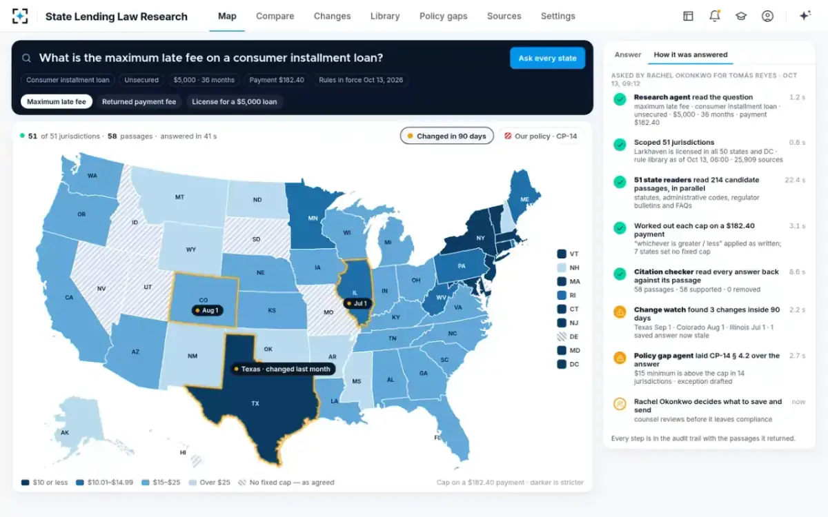 State Lending Law Research — How it was answered