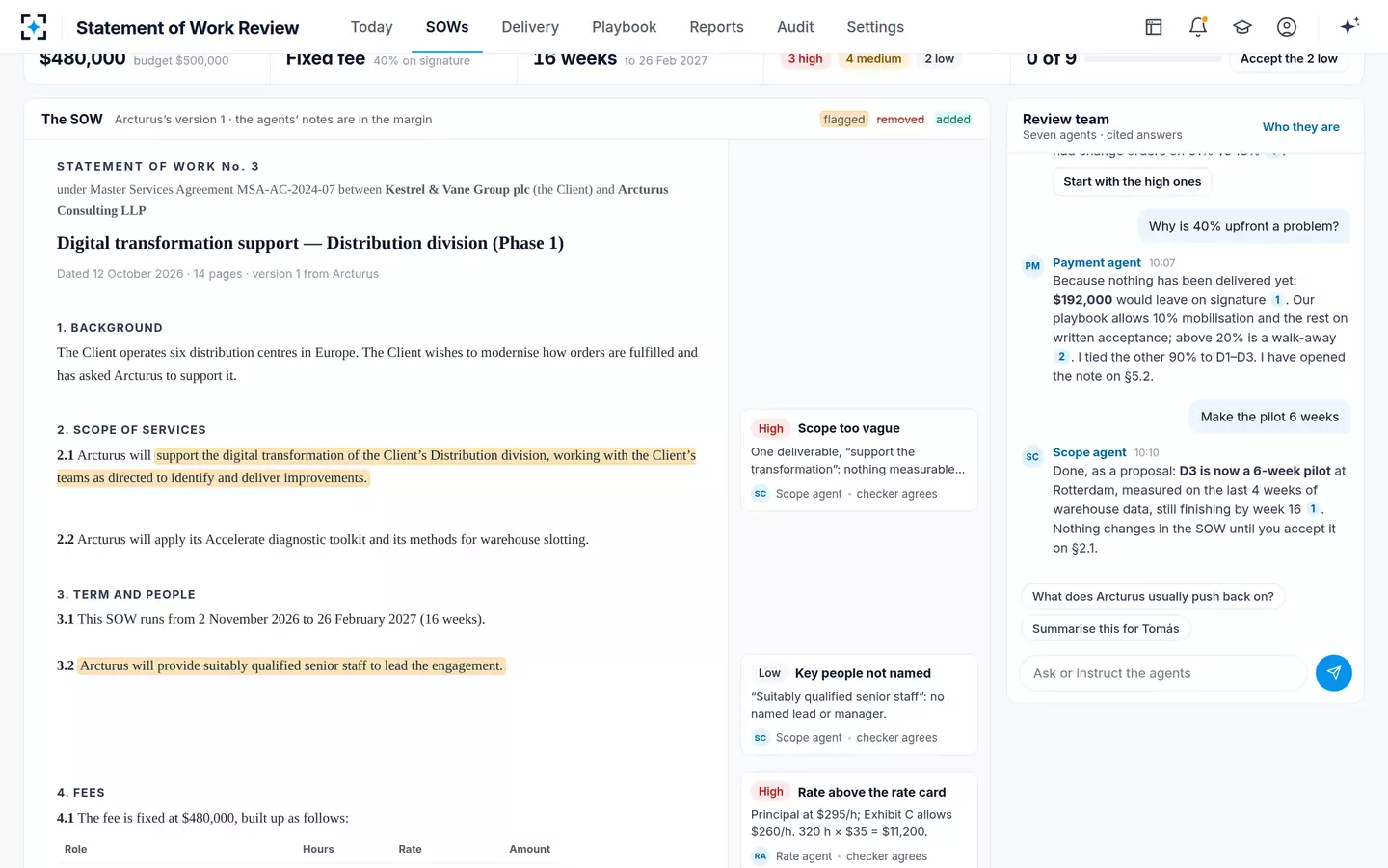 Statement of Work Review — Ask and instruct