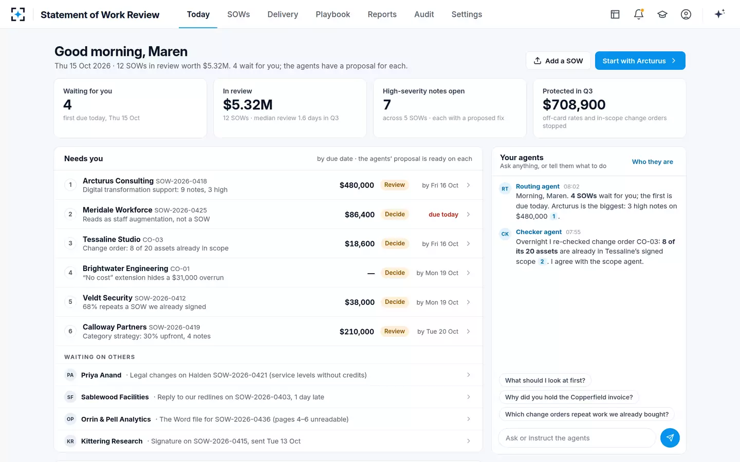 Statement of Work Review — Today