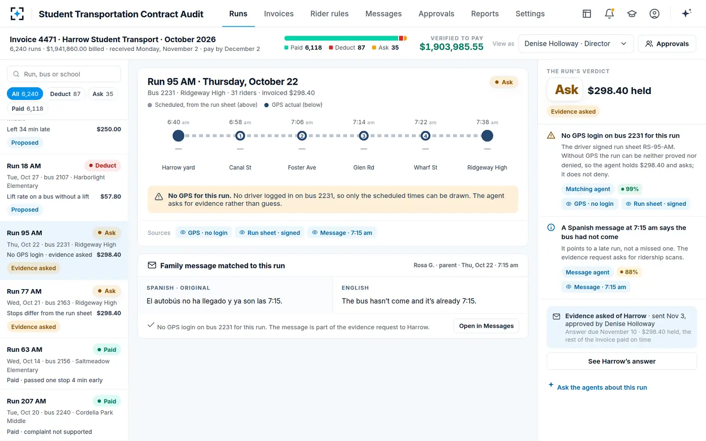 Student Transportation Contract Audit — No GPS means ask, not deny