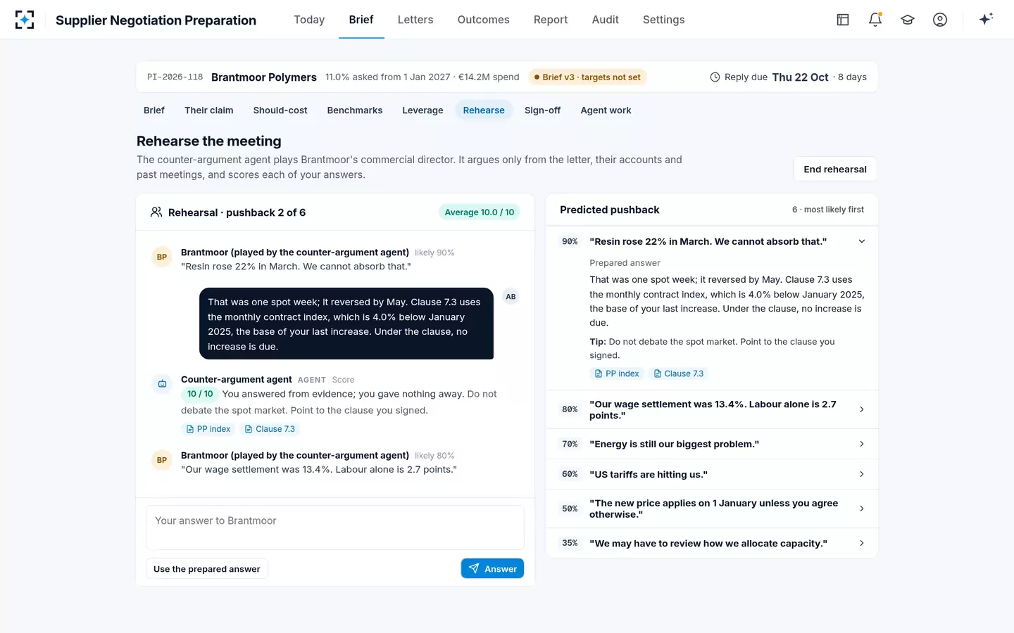 Supplier Negotiation Preparation — Rehearse the meeting