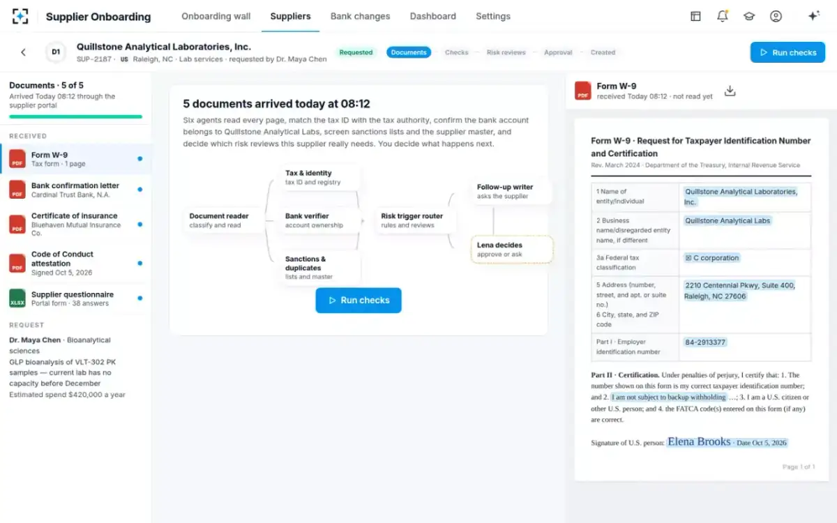 Supplier Onboarding — Documents in