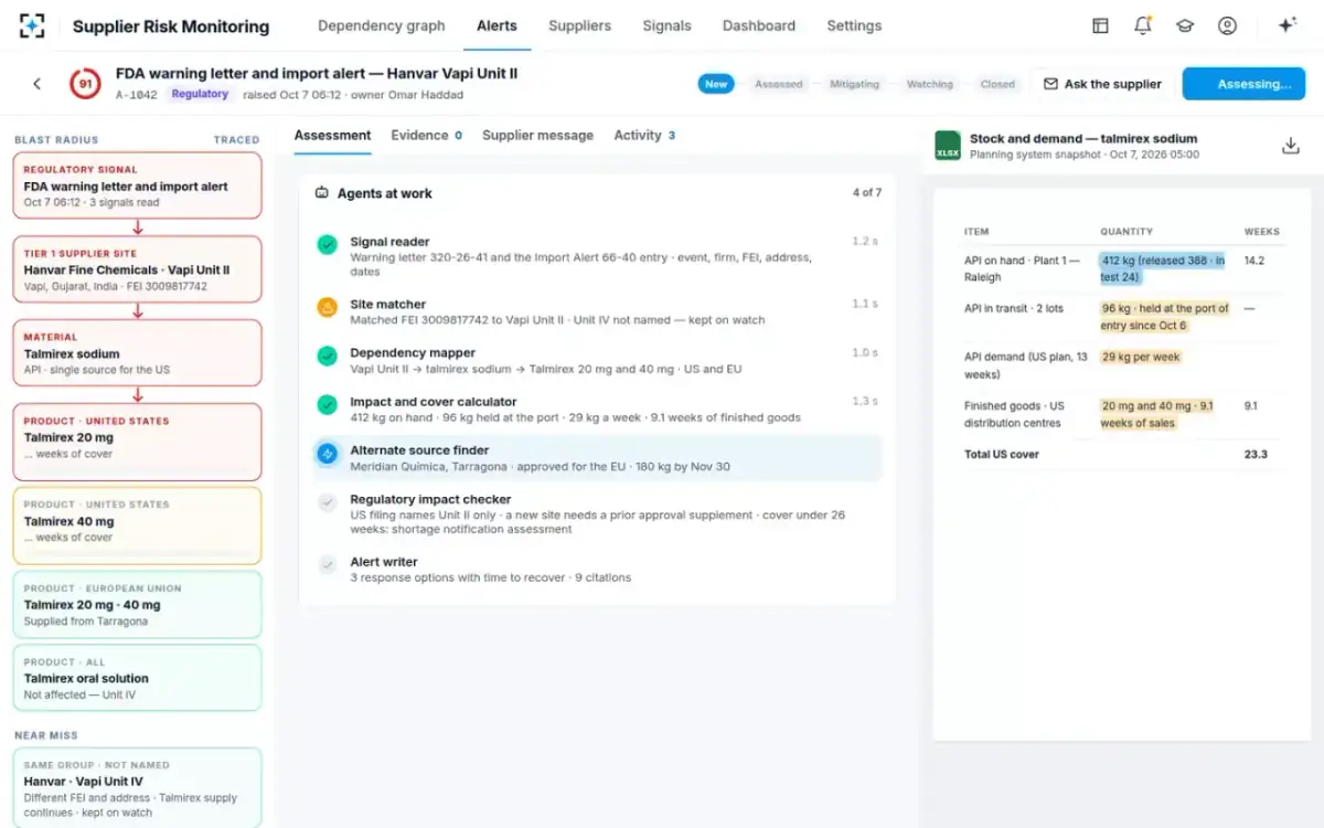 Supplier Risk Monitoring — Agents at work