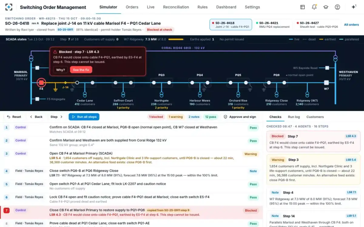 Switching Order Management — The switching simulator