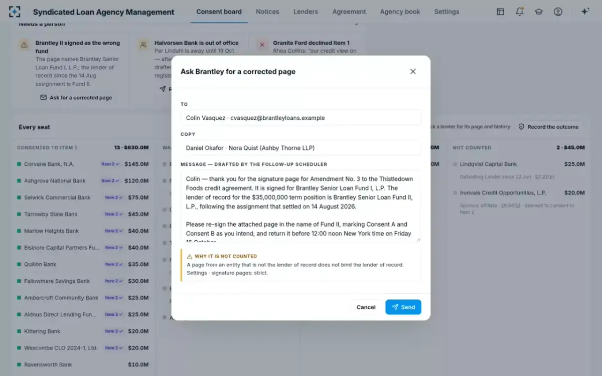 Syndicated Loan Agency Management — Ask for a corrected page