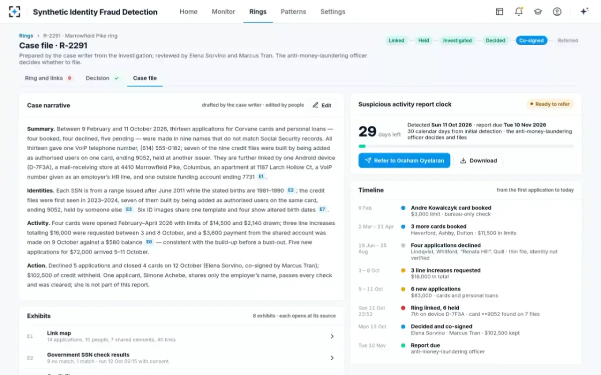 Synthetic Identity Fraud Detection — The case file