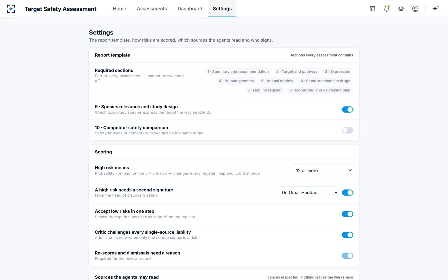 Target Safety Assessment — Your rules