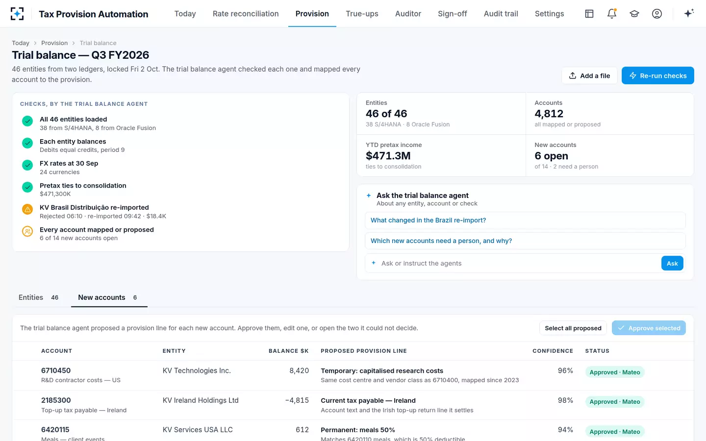 Tax Provision Automation — Trial balance and mapping