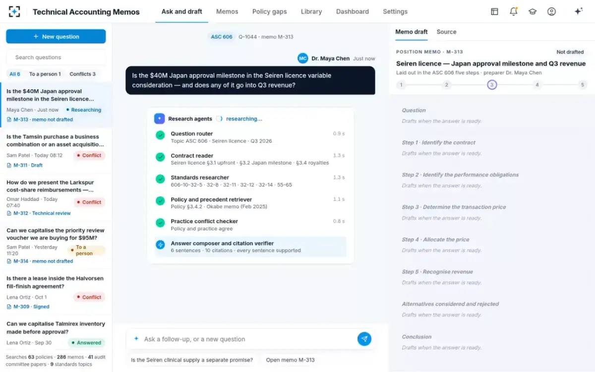 Technical Accounting Memos — Agents at work