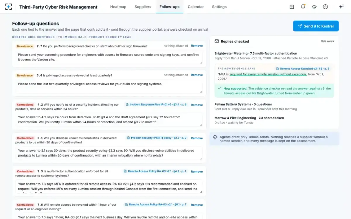 Third-Party Cyber Risk Management — Follow-up questions