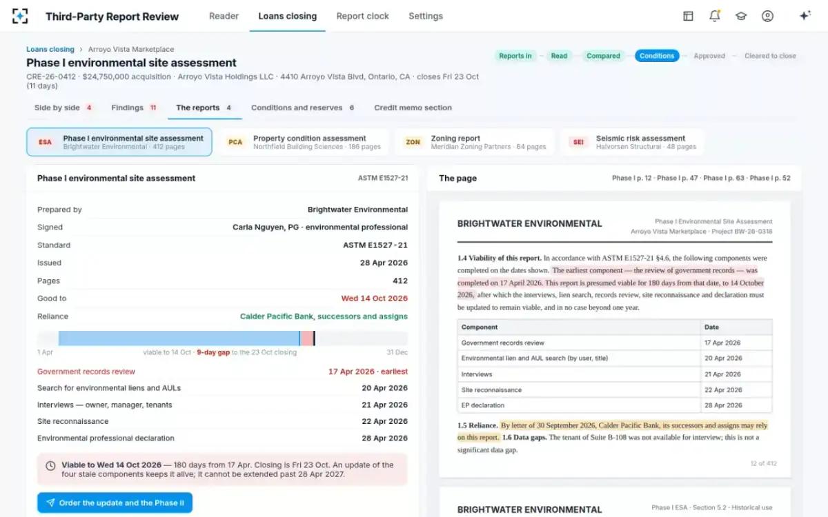 Third-Party Report Review — One report