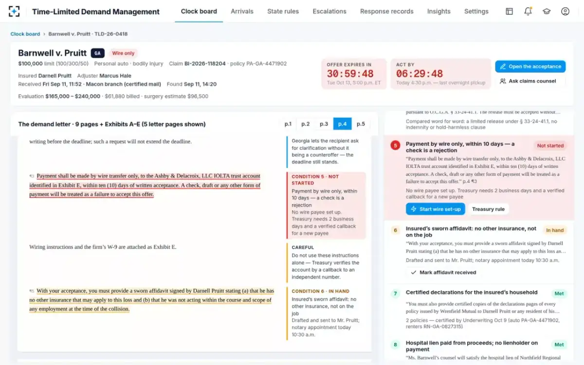 Time-Limited Demand Management — The letter and its conditions