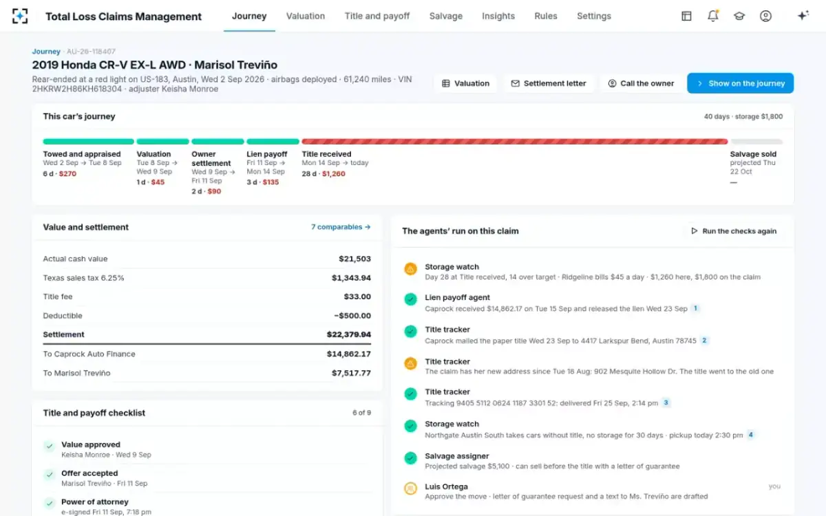 Total Loss Claims Management — The claim