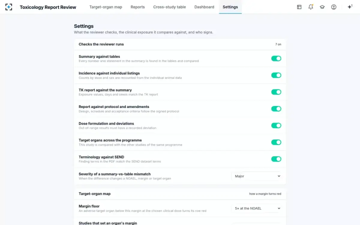 Toxicology Report Review — Your rules