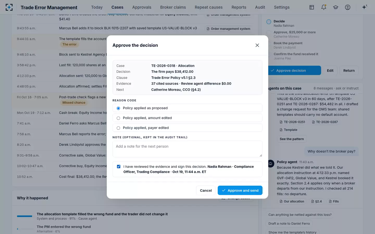 Trade Error Management — Decide and sign under the trade error policy